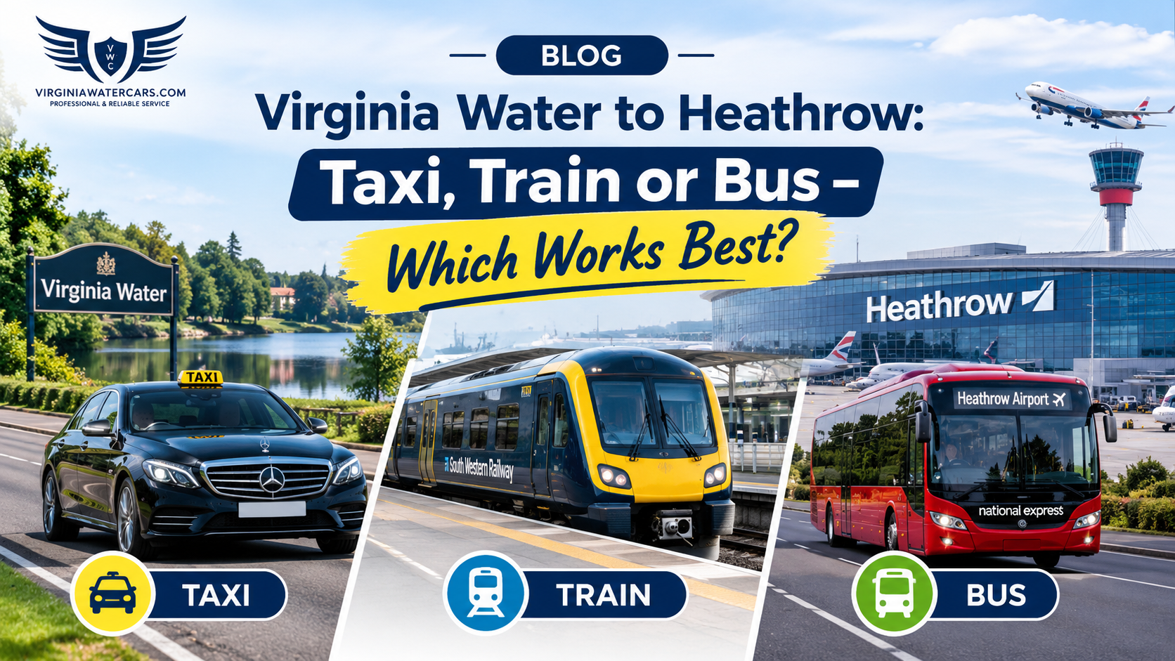 Virginia Water to Heathrow: Taxi, Train or Bus - Which Works Best?