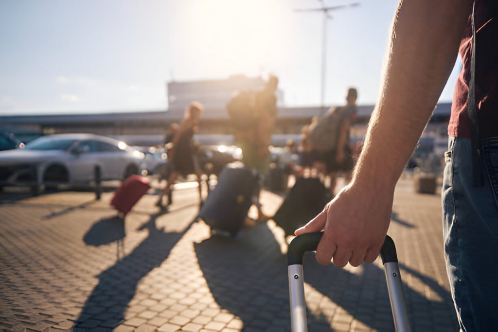 people walking to airport terminal